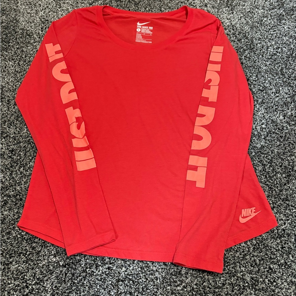 Nike Bright coral Long Sleeve Top size large